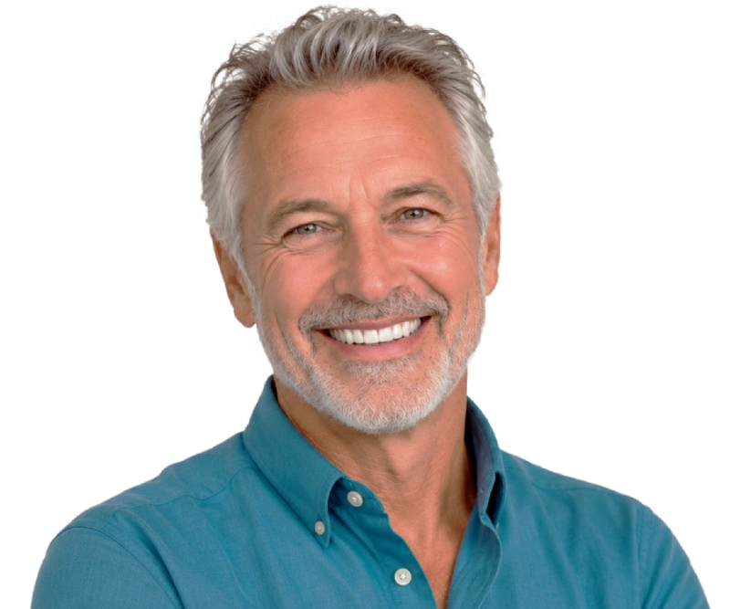 Smiling dental implant patient